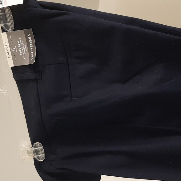 Van Heusen Classic Fit Stretch Leg Ankle Pants. 6 Short Navy - Picture 1 of 4